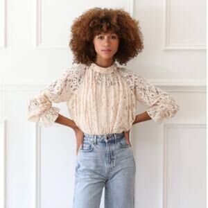 Mille Chantal Swing Blouse Vanilla Lace Size XS NWOT $235 MSRP